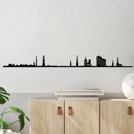 Wallity Hamburg Skyline Escultura de pared negra